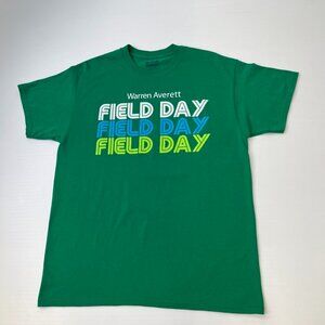 Field Day Shirt Men Large Fun Games Trip Spell Out Green Retro Logo Hype Core No
